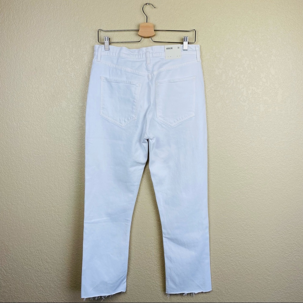 Agolde Riley White Straight Leg Jeans - Picture 6 of 9